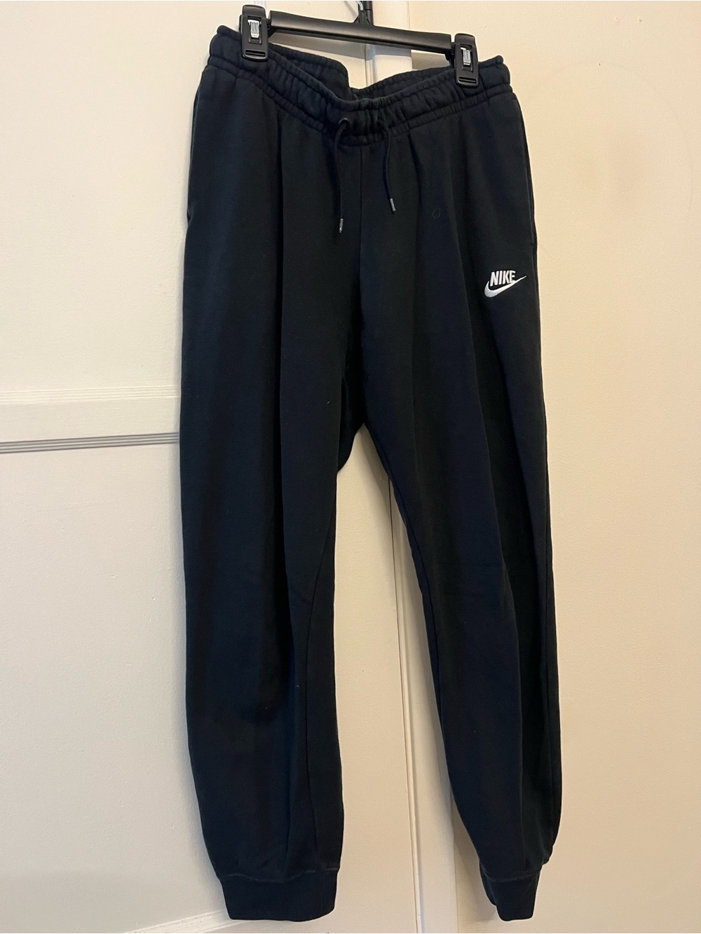 Nike Black Joggers with White Swoosh